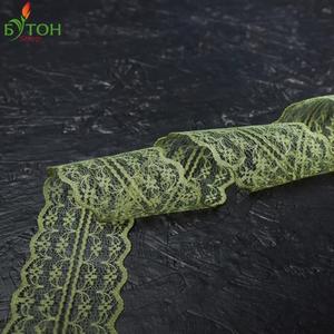 Кружево капрон двойное 4 см. Цвет: Болотный