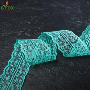 Кружево капрон двойное 4 см. Цвет: Нефрит