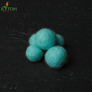 Шарики из шерсти 1,5-3 см. 5 шт. Цвет: Ярко-голубой