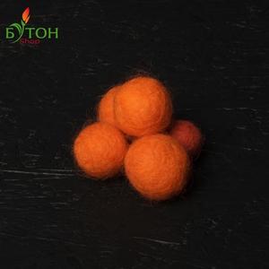 Шарики из шерсти 1,5-3 см. 5 шт. Цвет: Оранжевый
