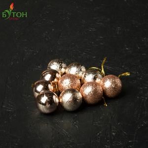 Новогодние шары 3 см глянец/глиттер/узор Цвет: Шампань