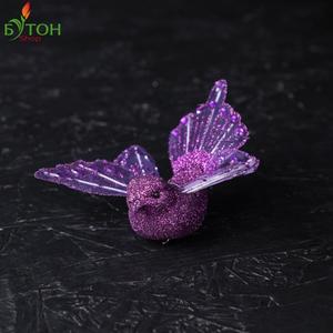 Птичка глиттерная. Цвет: фиолетовый