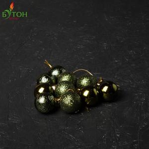 Новогодние шары 3 см глянец/глиттер/узор Цвет: Изумруд